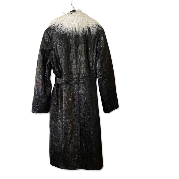 Free People Black Penny Lane Coat Vegan Midnight Train Duster Size M NWT $298 - Picture 7 of 12